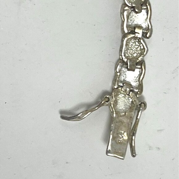 Sterling Silver Heart  & X 7" Link Bracelet - Picture 4 of 6